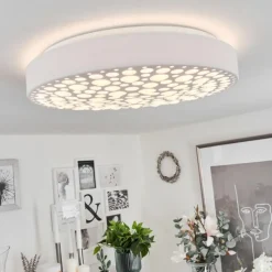 hofstein Plafonnier Agodim LED Blanc, 1 lumière, Télécommandes, Changeur de couleurs