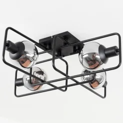 hofstein Plafonnier Agropoli Noir, 4 lumières