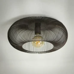 hofstein Plafonnier Agueda Brun foncé, Nickel mat, Noir, 1 lumière* Plafonniers