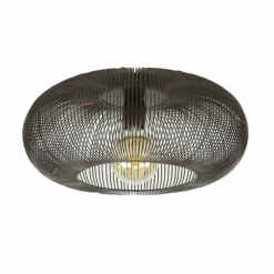 hofstein Plafonnier Agueda Brun foncé, Nickel mat, Noir, 1 lumière* Plafonniers