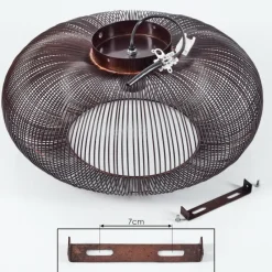 Lampes Vintages & Rétros-hofstein Plafonnier Agueda Cuivre, Nickel mat, Noir, 1 lumière