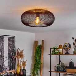 Lampes Vintages & Rétros-hofstein Plafonnier Agueda Cuivre, Nickel mat, Noir, 1 lumière