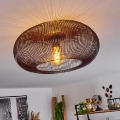 Lampes Vintages & Rétros-hofstein Plafonnier Agueda Cuivre, Nickel mat, Noir, 1 lumière