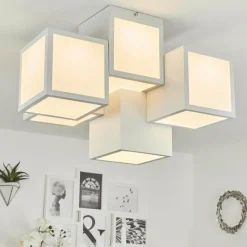 hofstein Plafonnier Allonville LED Blanc, 1 lumière