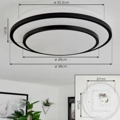 hofstein Plafonnier Almograve LED Blanc, 1 lumière, Télécommandes