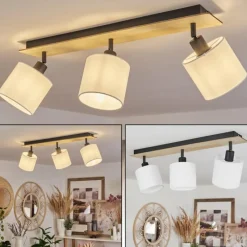 Lampes En Tissu-hofstein Plafonnier Alsen Bois clair, Noir, 3 lumières