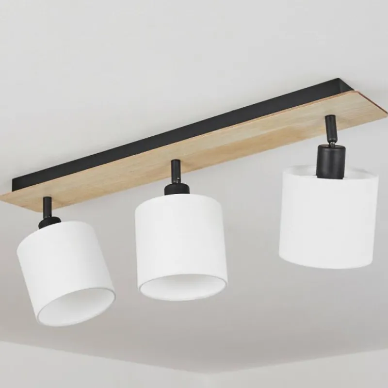 Lampes En Tissu-hofstein Plafonnier Alsen Bois clair, Noir, 3 lumières