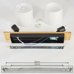 Lampes En Tissu-hofstein Plafonnier Alsen Bois clair, Noir, 2 lumières