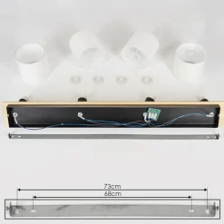 Lampes En Tissu-hofstein Plafonnier Alsen Bois clair, Noir, 4 lumières