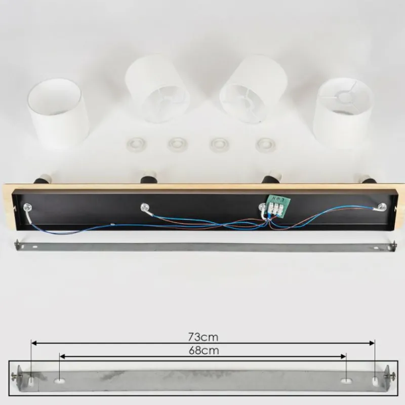 Lampes En Tissu-hofstein Plafonnier Alsen Bois clair, Noir, 4 lumières