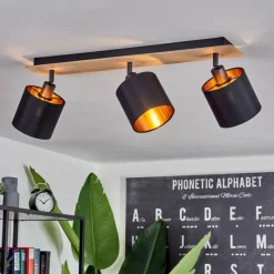 Lampes En Tissu-hofstein Plafonnier Alsen Bois clair, Noir, 3 lumières