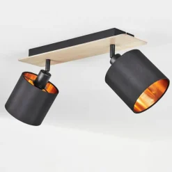 Lampes En Tissu-hofstein Plafonnier Alsen Bois clair, Noir, 2 lumières