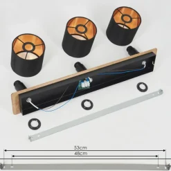 Lampes En Tissu-hofstein Plafonnier Alsen Bois foncé, Noir, 3 lumières