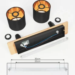 Lampes En Tissu-hofstein Plafonnier Alsen Bois foncé, Noir, 2 lumières