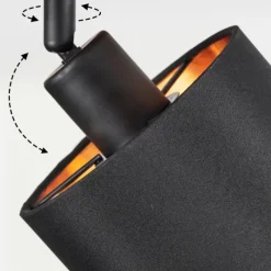 Lampes En Tissu-hofstein Plafonnier Alsen Bois foncé, Noir, 2 lumières