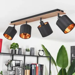 Lampes En Tissu-hofstein Plafonnier Alsen Bois foncé, Noir, 4 lumières