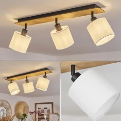 Lampes En Tissu-hofstein Plafonnier Alsen Bois foncé, 3 lumières