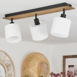 Lampes En Tissu-hofstein Plafonnier Alsen Bois foncé, 3 lumières