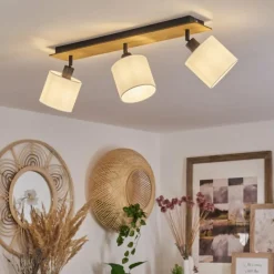 Lampes En Tissu-hofstein Plafonnier Alsen Bois foncé, 3 lumières
