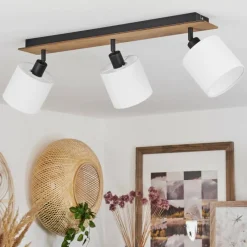 Lampes En Tissu-hofstein Plafonnier Alsen Bois foncé, 3 lumières