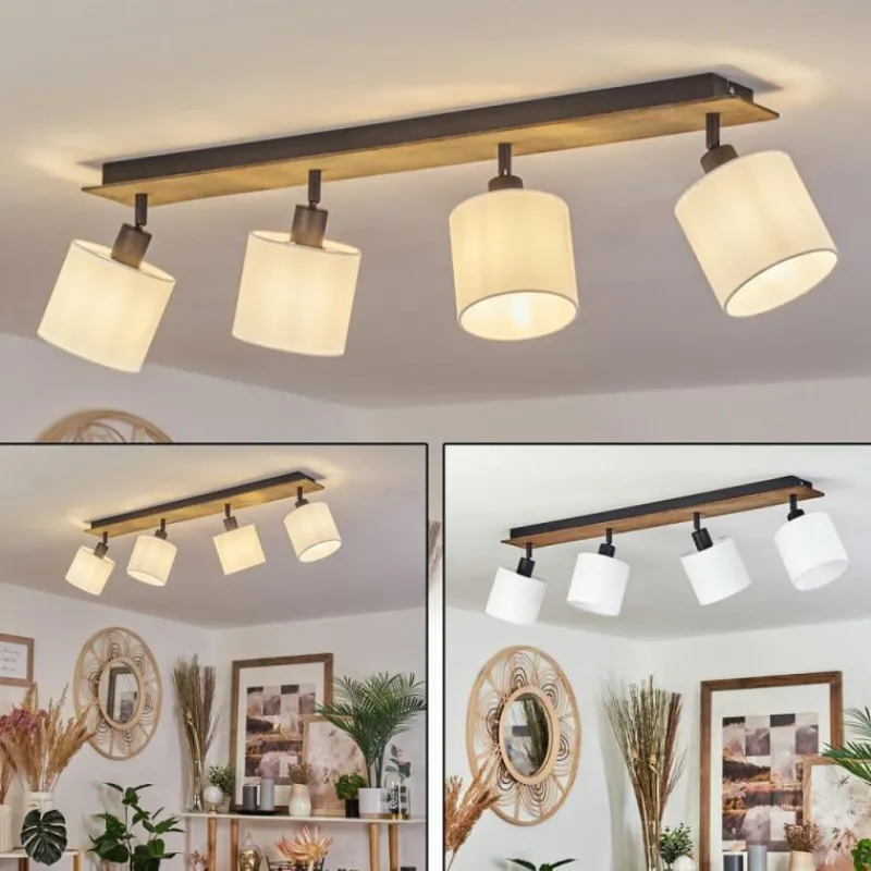 Lampes En Tissu-hofstein Plafonnier Alsen Bois foncé, Noir, 4 lumières