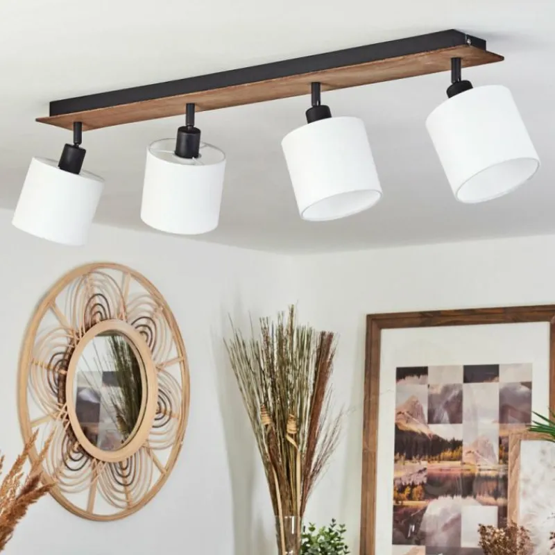 Lampes En Tissu-hofstein Plafonnier Alsen Bois foncé, Noir, 4 lumières
