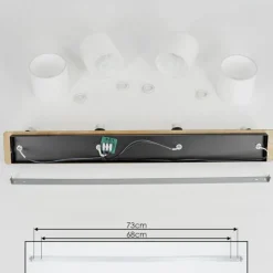 Lampes En Tissu-hofstein Plafonnier Alsen Bois foncé, Noir, 4 lumières