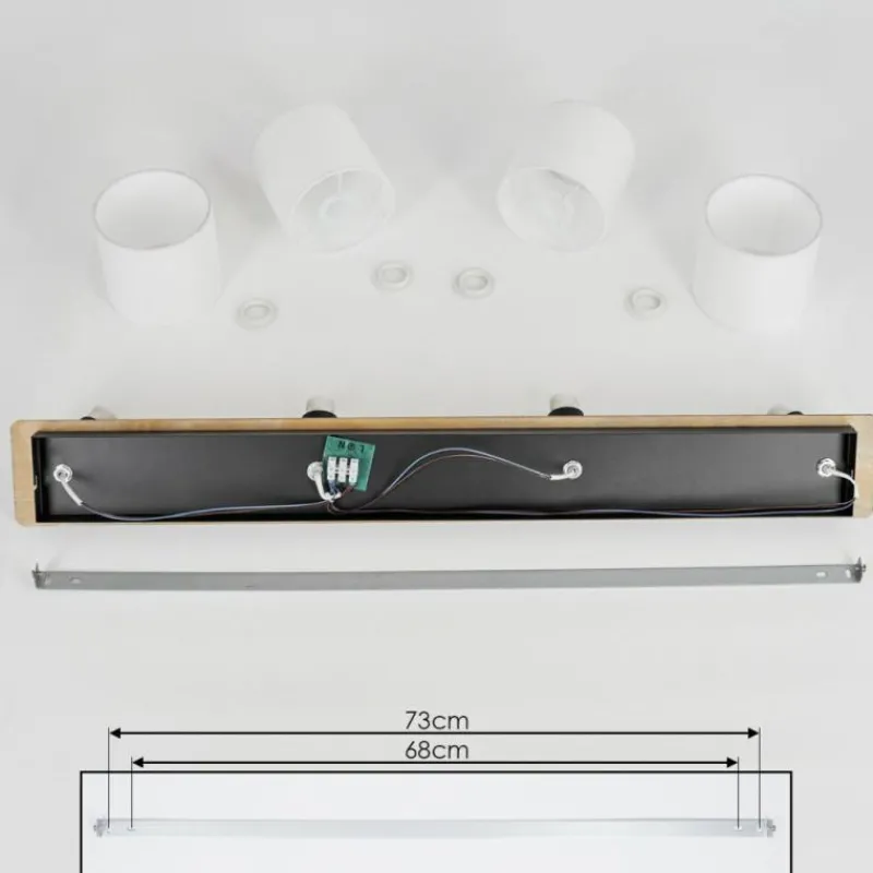 Lampes En Tissu-hofstein Plafonnier Alsen Bois foncé, Noir, 4 lumières