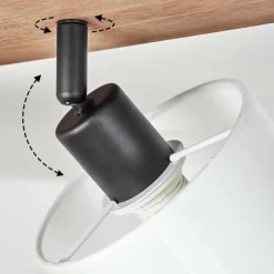 Lampes En Tissu-hofstein Plafonnier Alsen Bois foncé, Noir, 4 lumières