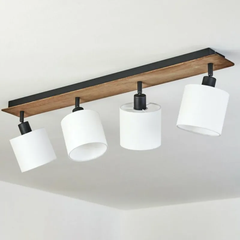 Lampes En Tissu-hofstein Plafonnier Alsen Bois foncé, Noir, 4 lumières