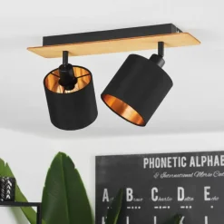 Lampes En Tissu-hofstein Plafonnier Alsen Brun, Noir, 2 lumières