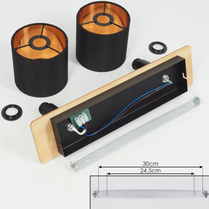 Lampes En Tissu-hofstein Plafonnier Alsen Brun, Noir, 2 lumières