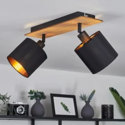 Lampes En Tissu-hofstein Plafonnier Alsen Brun, Noir, 2 lumières