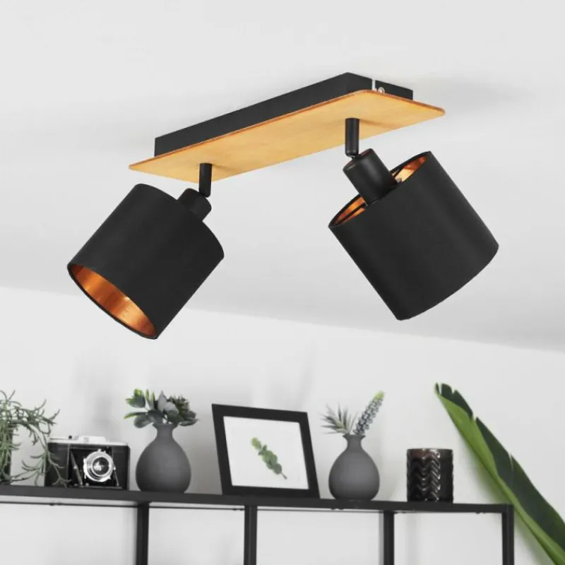 Lampes En Tissu-hofstein Plafonnier Alsen Brun, Noir, 2 lumières