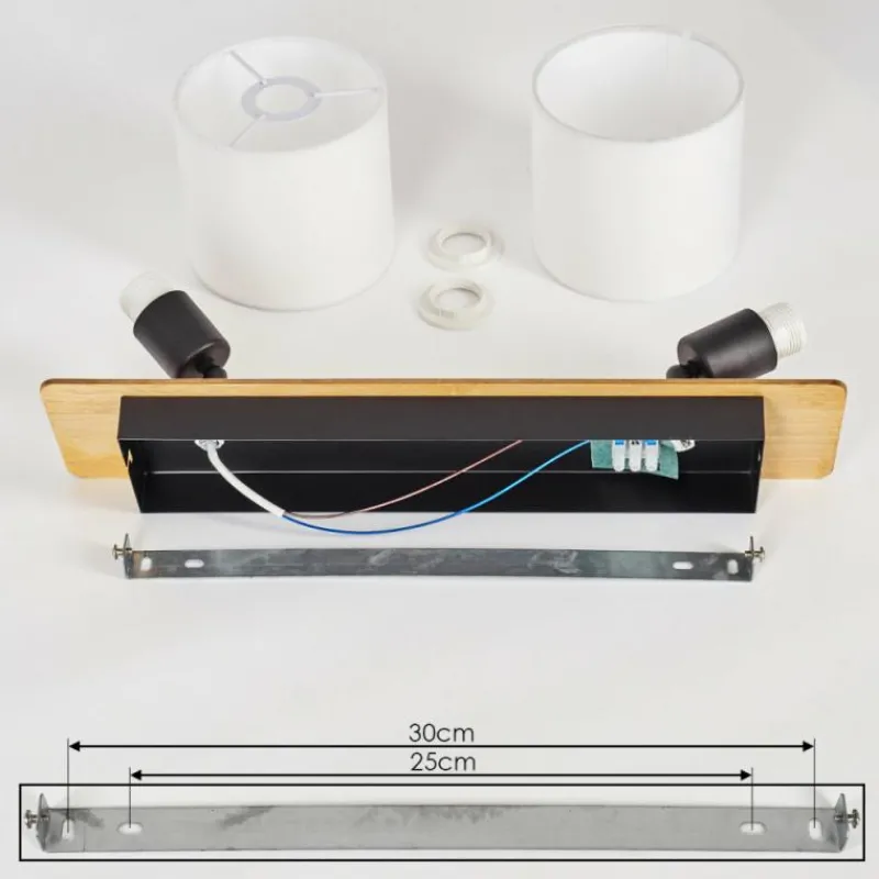 Lampes En Tissu-hofstein Plafonnier Alsen Écru, Noir, 2 lumières