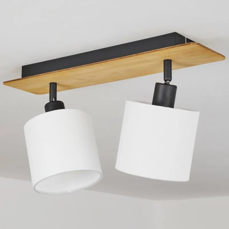 Lampes En Tissu-hofstein Plafonnier Alsen Écru, Noir, 2 lumières