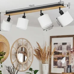 Lampes En Tissu-hofstein Plafonnier Alsen Écru, Noir, 4 lumières