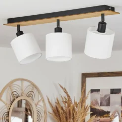 Lampes En Tissu-hofstein Plafonnier Alsen Écru, Noir, 3 lumières