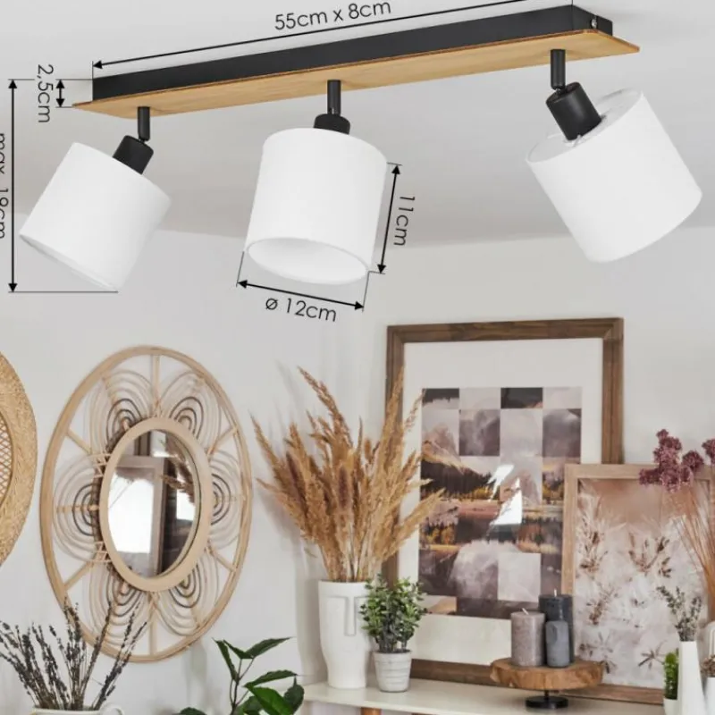 Lampes En Tissu-hofstein Plafonnier Alsen Écru, Noir, 3 lumières