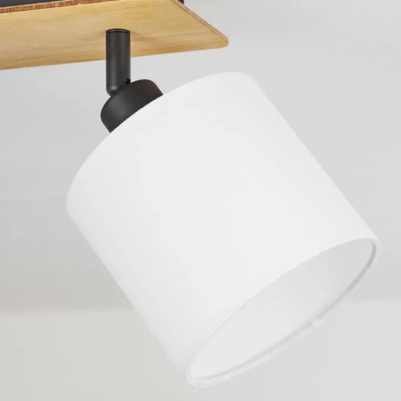 Lampes En Tissu-hofstein Plafonnier Alsen Écru, Noir, 3 lumières