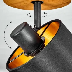 Lampes En Tissu-hofstein Plafonnier Alsen Écru, Noir, 1 lumière