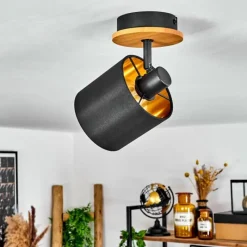 Lampes En Tissu-hofstein Plafonnier Alsen Écru, Noir, 1 lumière