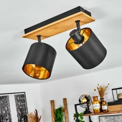 Lampes En Tissu-hofstein Plafonnier Alsen Écru, Noir, 2 lumières
