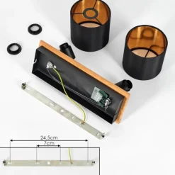 Lampes En Tissu-hofstein Plafonnier Alsen Écru, Noir, 2 lumières