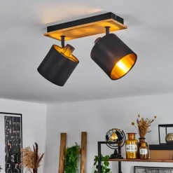 Lampes En Tissu-hofstein Plafonnier Alsen Écru, Noir, 2 lumières