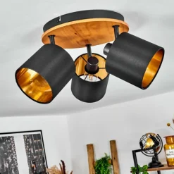 Lampes En Tissu-hofstein Plafonnier Alsen Écru, Noir, 3 lumières