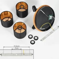 Lampes En Tissu-hofstein Plafonnier Alsen Écru, Noir, 3 lumières