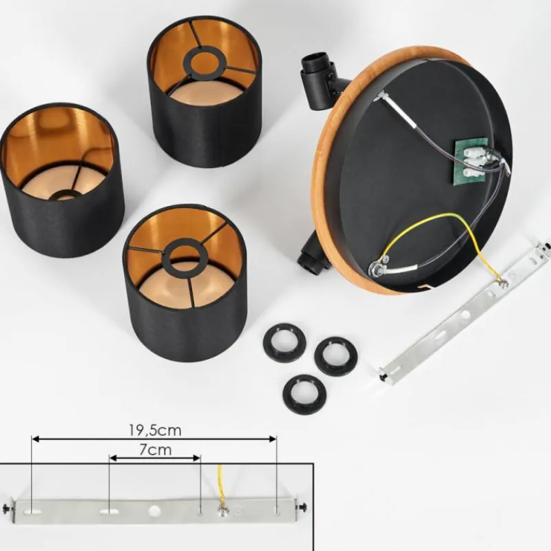 Lampes En Tissu-hofstein Plafonnier Alsen Écru, Noir, 3 lumières