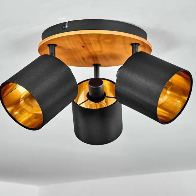 Lampes En Tissu-hofstein Plafonnier Alsen Écru, Noir, 3 lumières