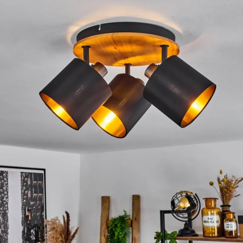 Lampes En Tissu-hofstein Plafonnier Alsen Écru, Noir, 3 lumières